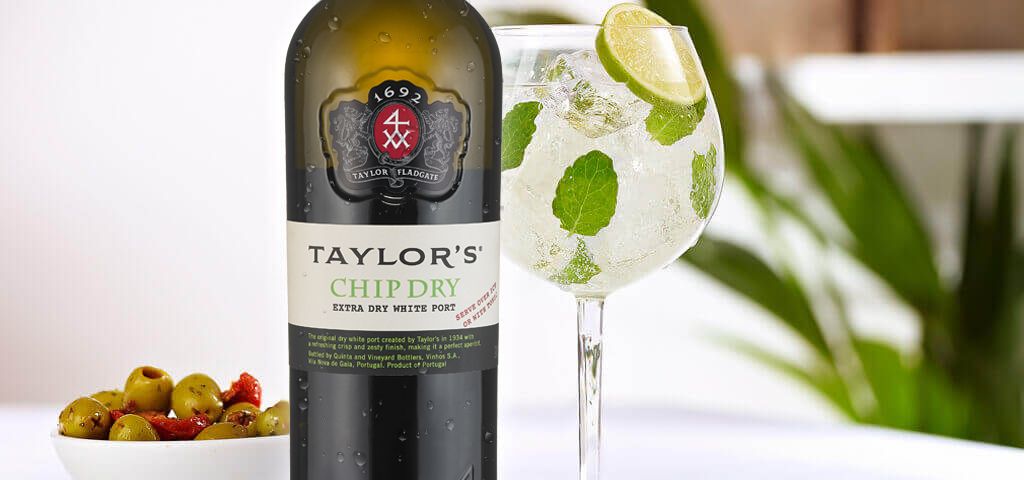 Chip Dry White Port with olives